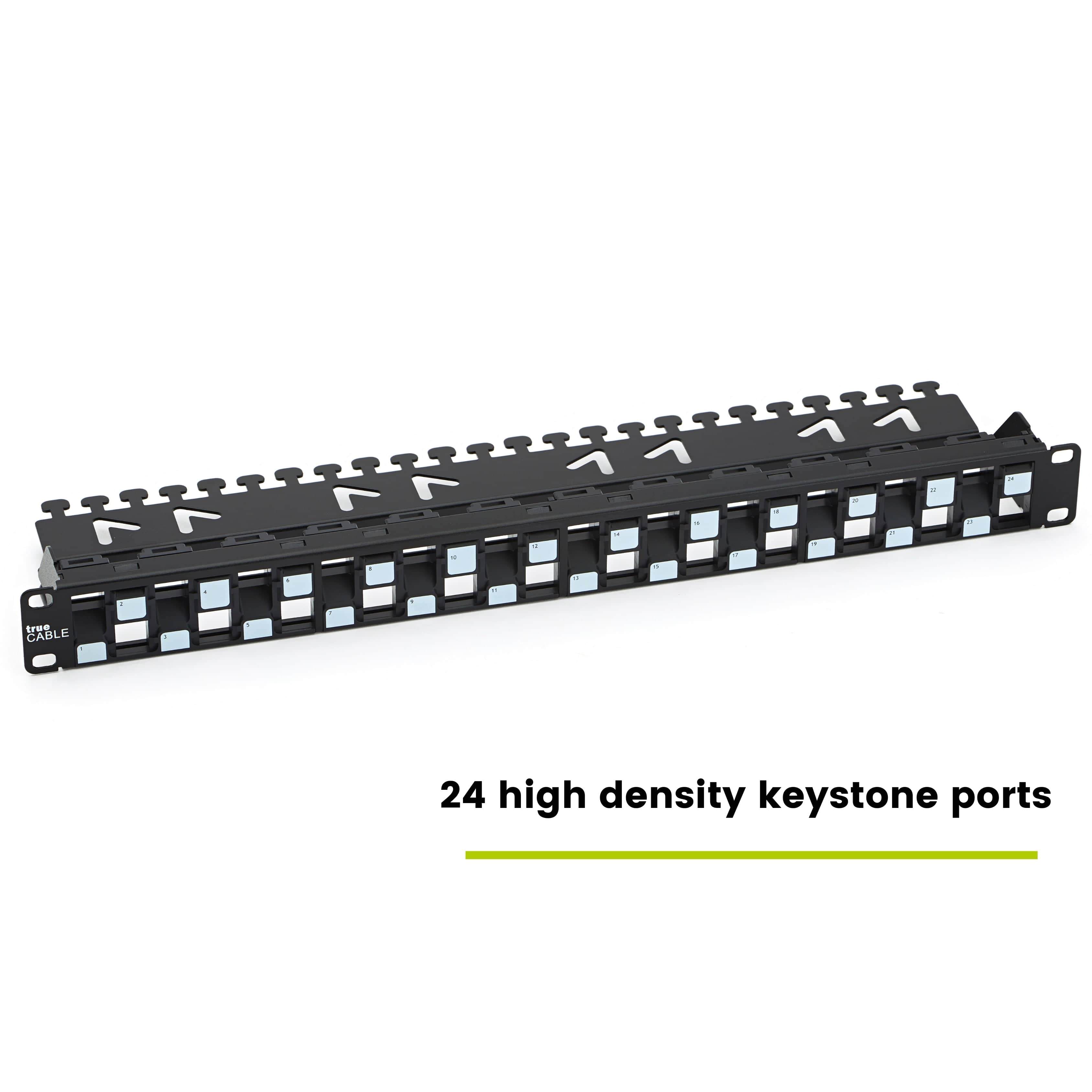 Unshielded Patch panel with 24 high density keystone ports