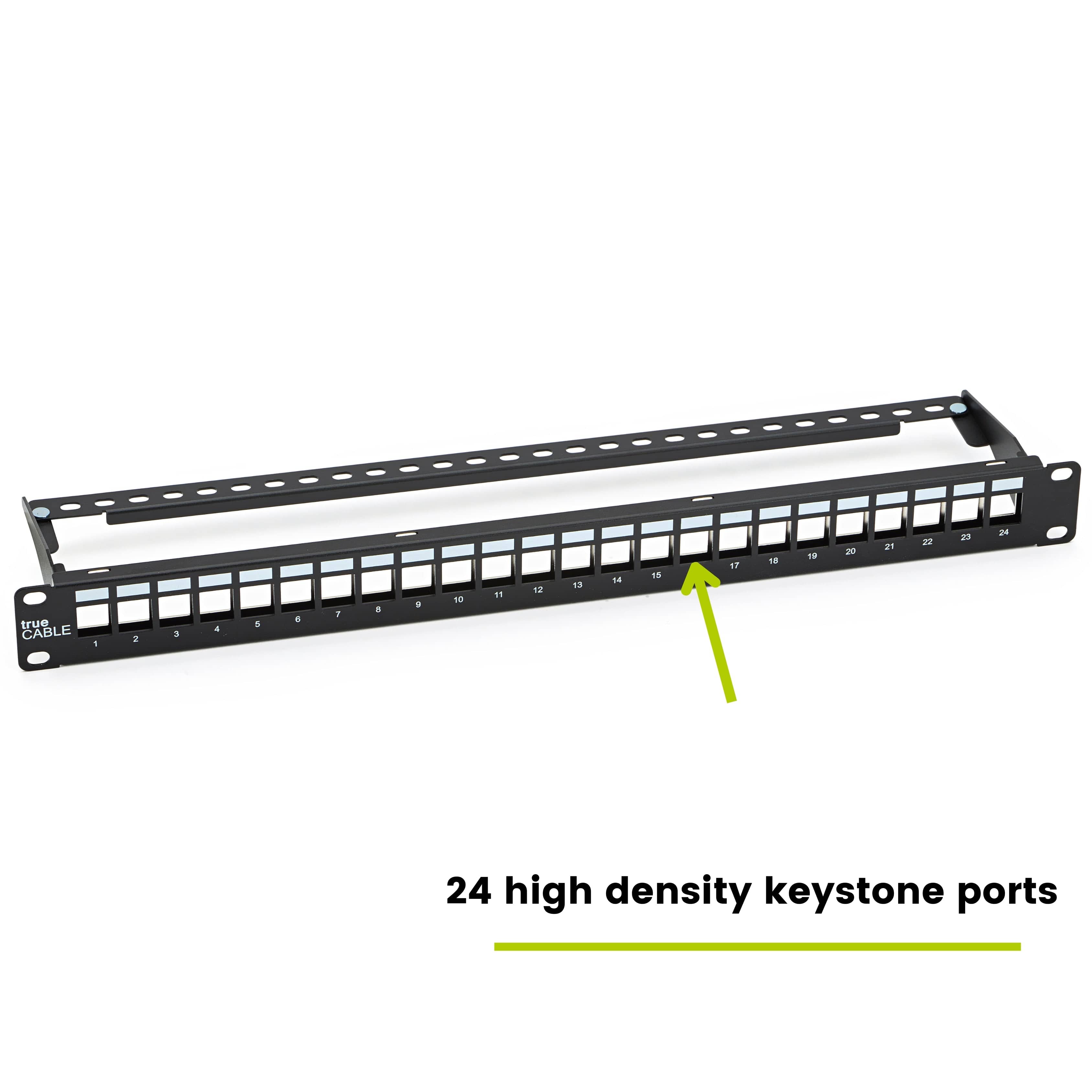24-port keystone patch panel shielded