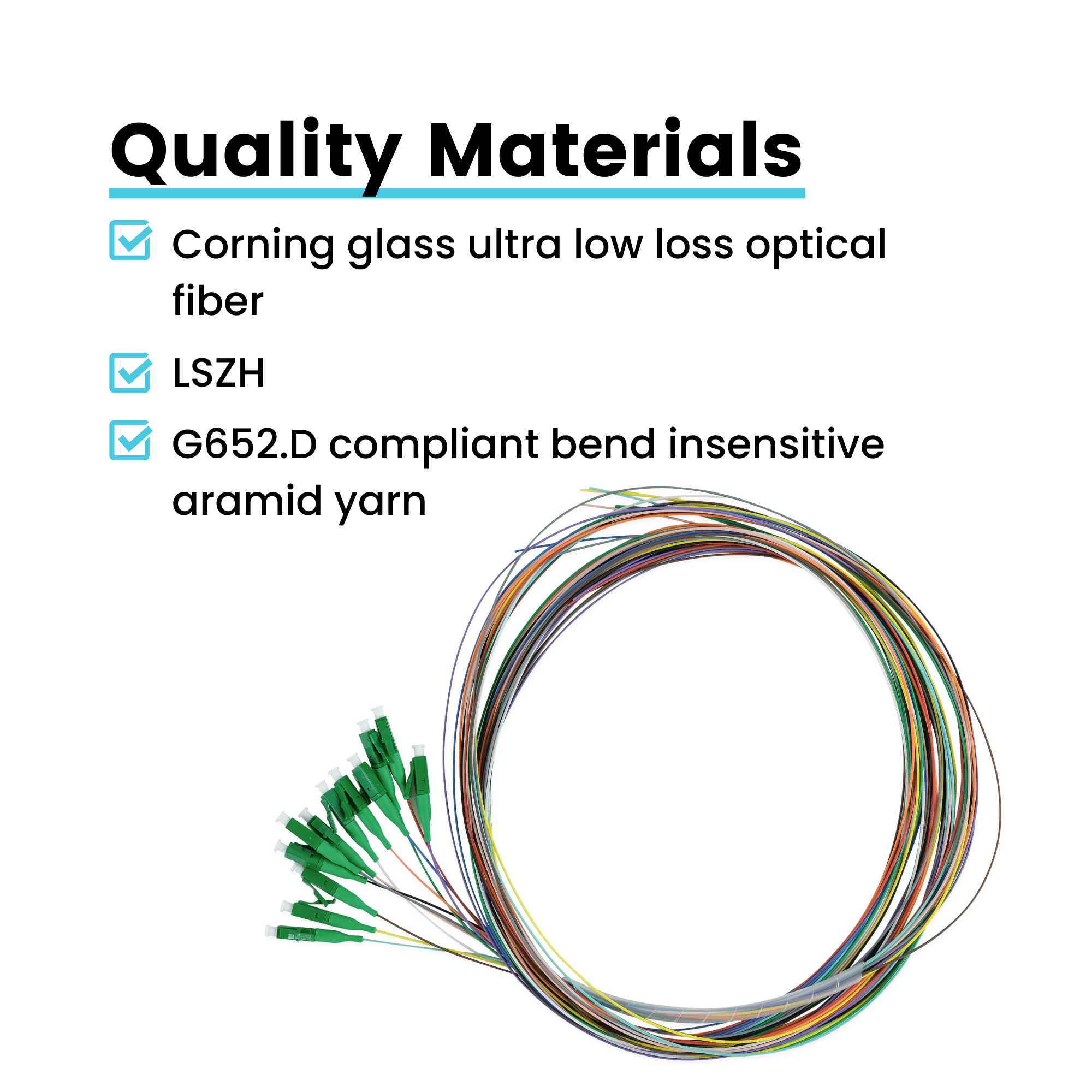 12 Fiber LC APC Pigtail OS2 | SM LSZH