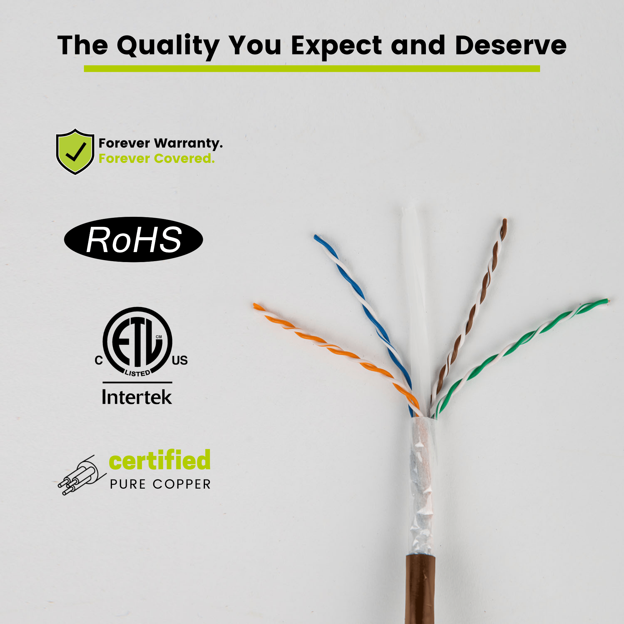 Cat6 Direct Burial Cable Brown 500ft trueCABLE Closeup