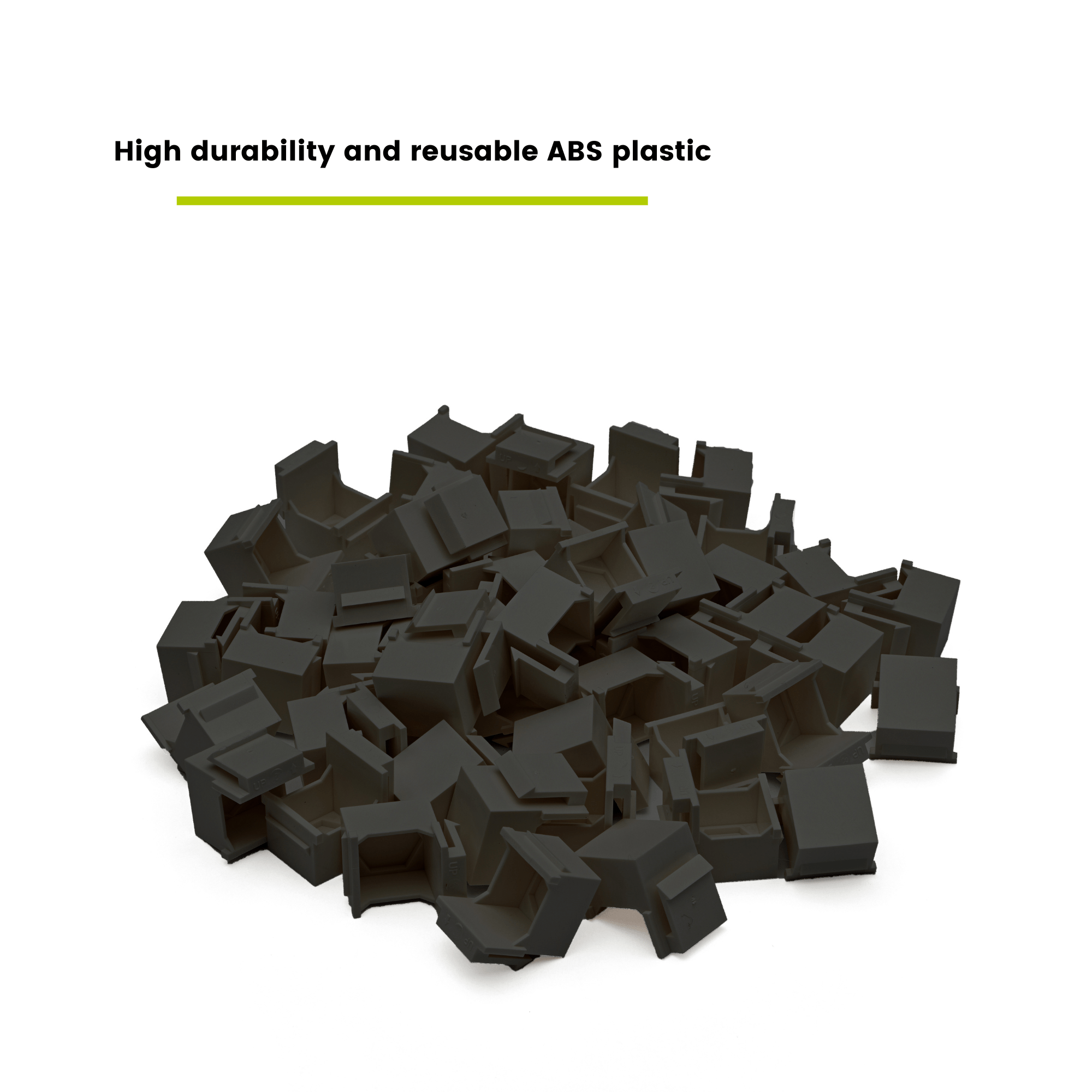 Black Blank Keystone Inserts in a Pile, High Durability