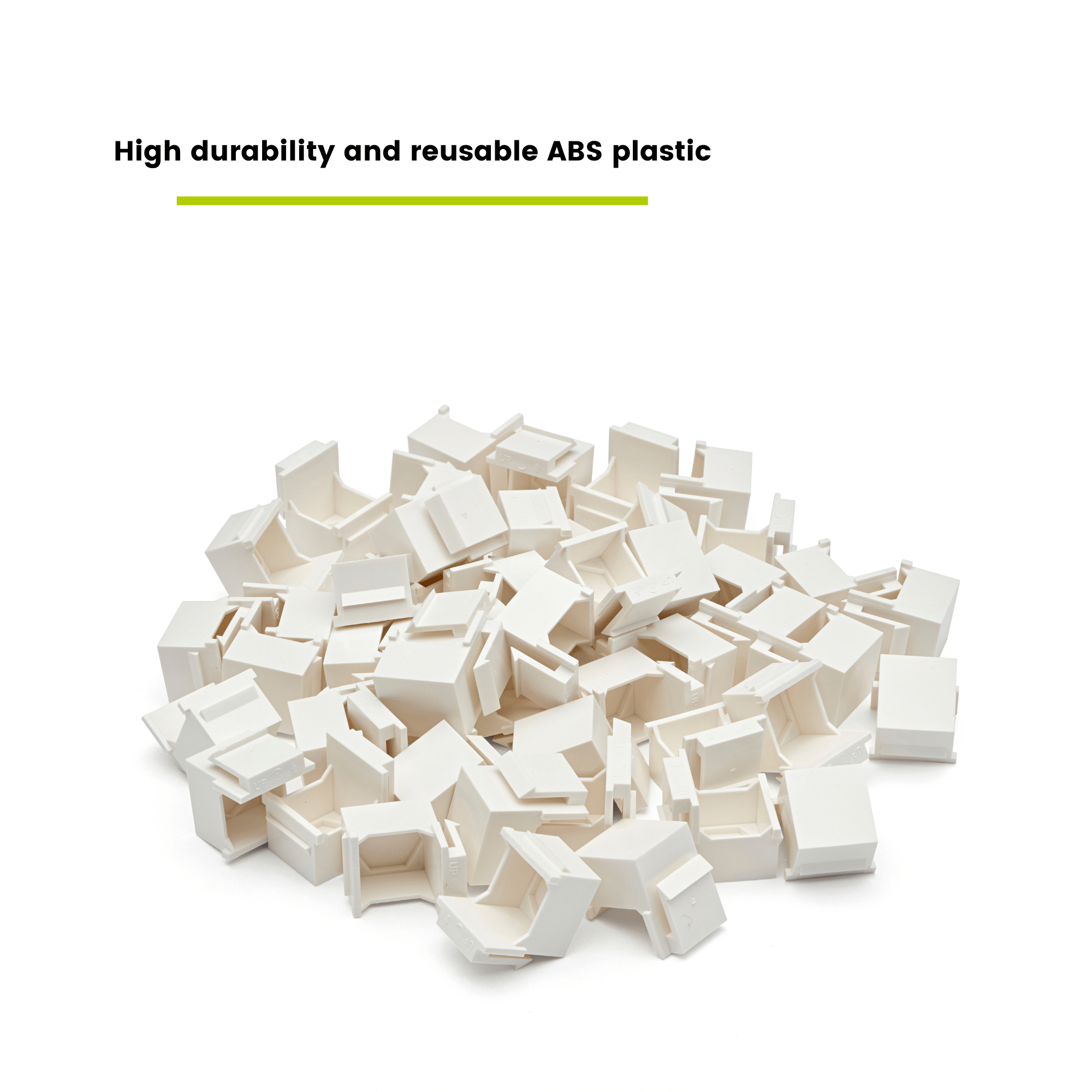 Blank Keystone Inserts White in a pile, High Durability