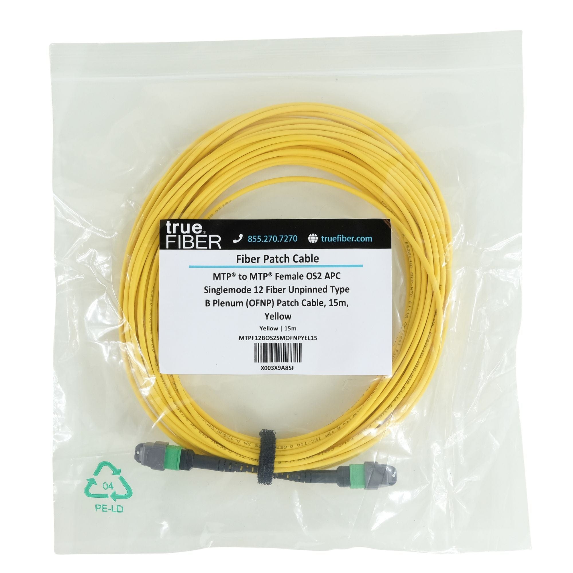 MTP® to MTP® Female OS2 12 Fiber Type B | SM OFNP