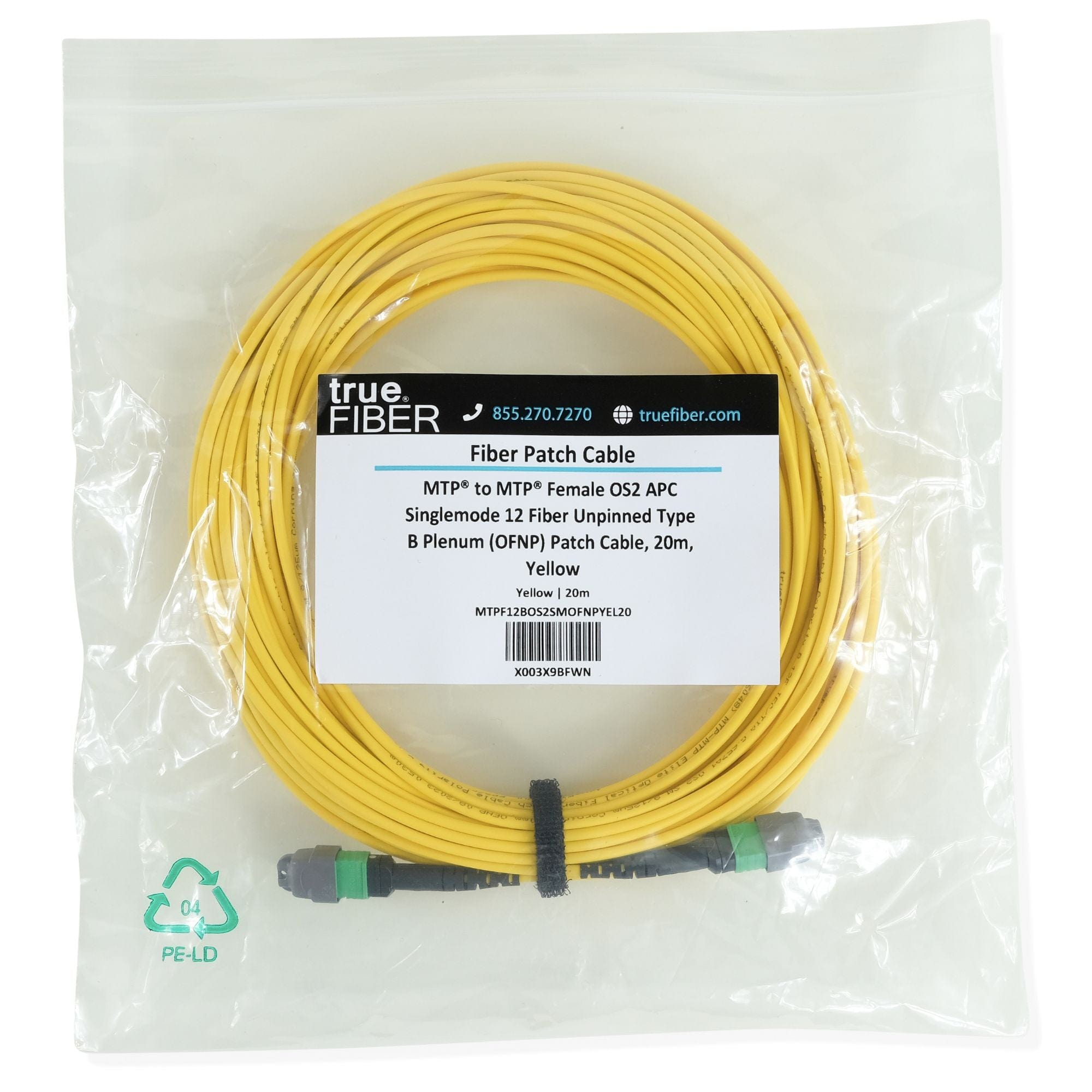 MTP® to MTP® Female OS2 12 Fiber Type B | SM OFNP
