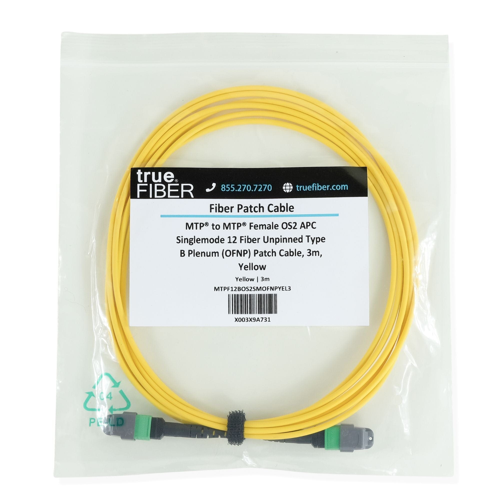MTP® to MTP® Female OS2 12 Fiber Type B | SM OFNP