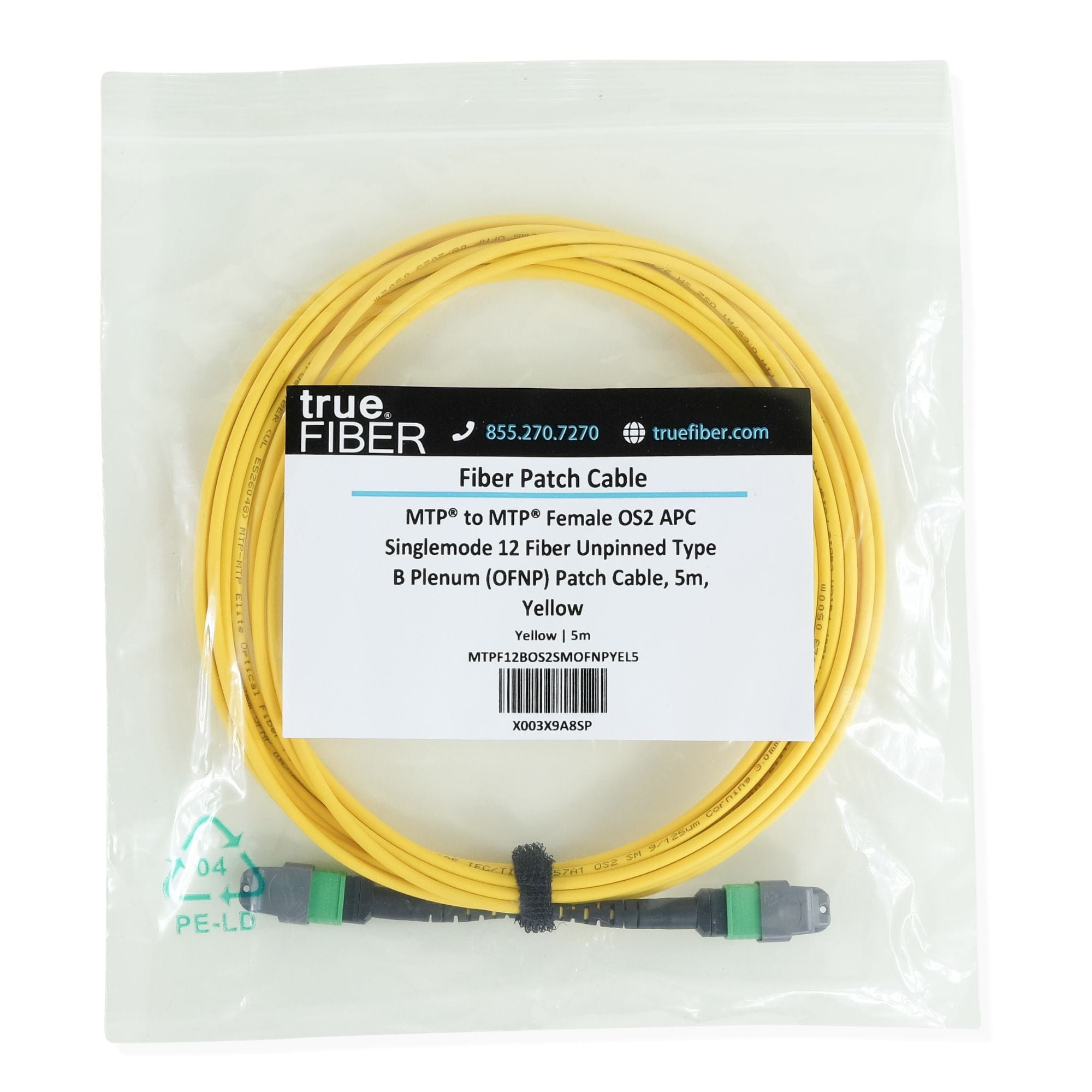 MTP® to MTP® Female OS2 12 Fiber Type B | SM OFNP