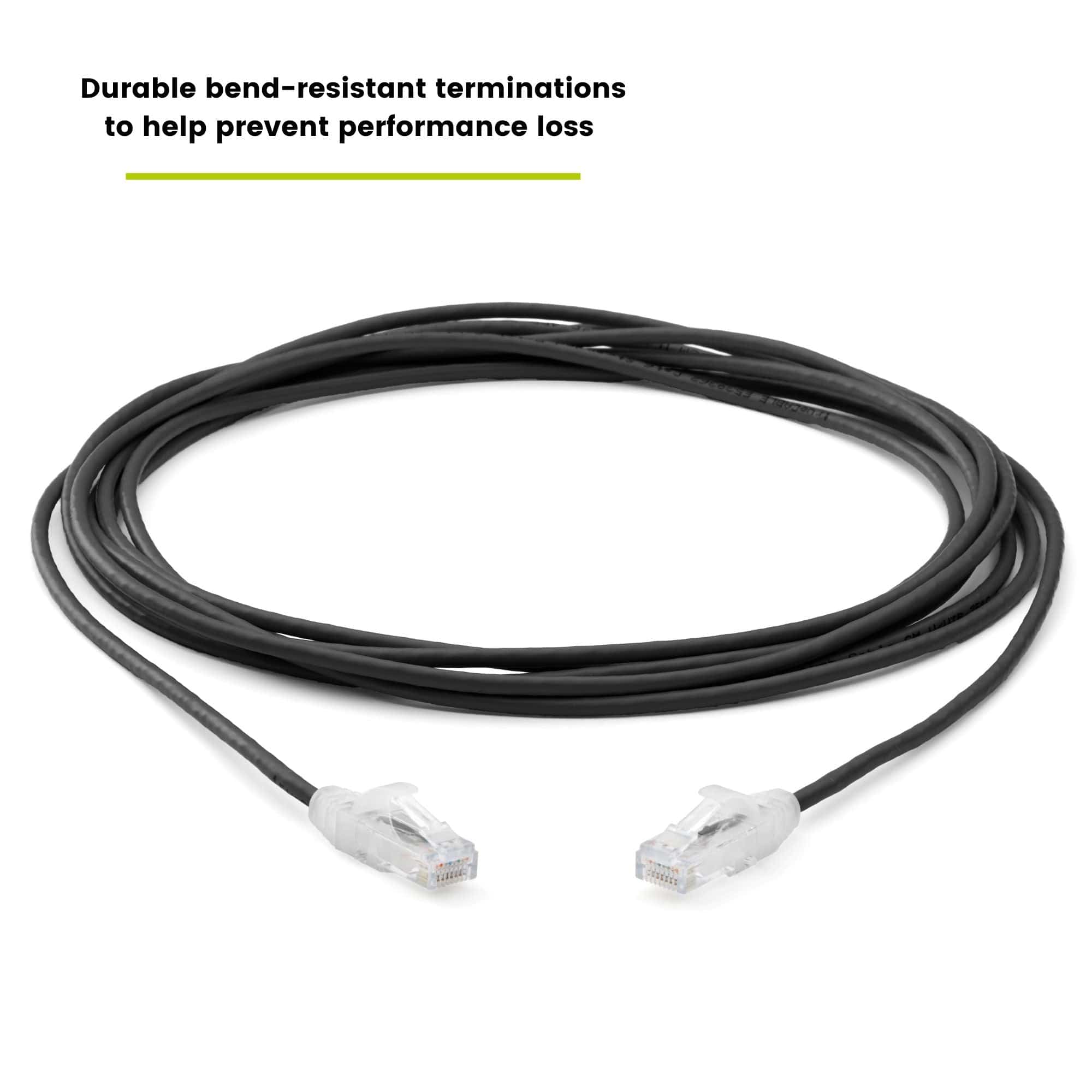 Cat6 28AWG Ethernet Patch Cable - Unshielded - Black - 14ft - bend resistant