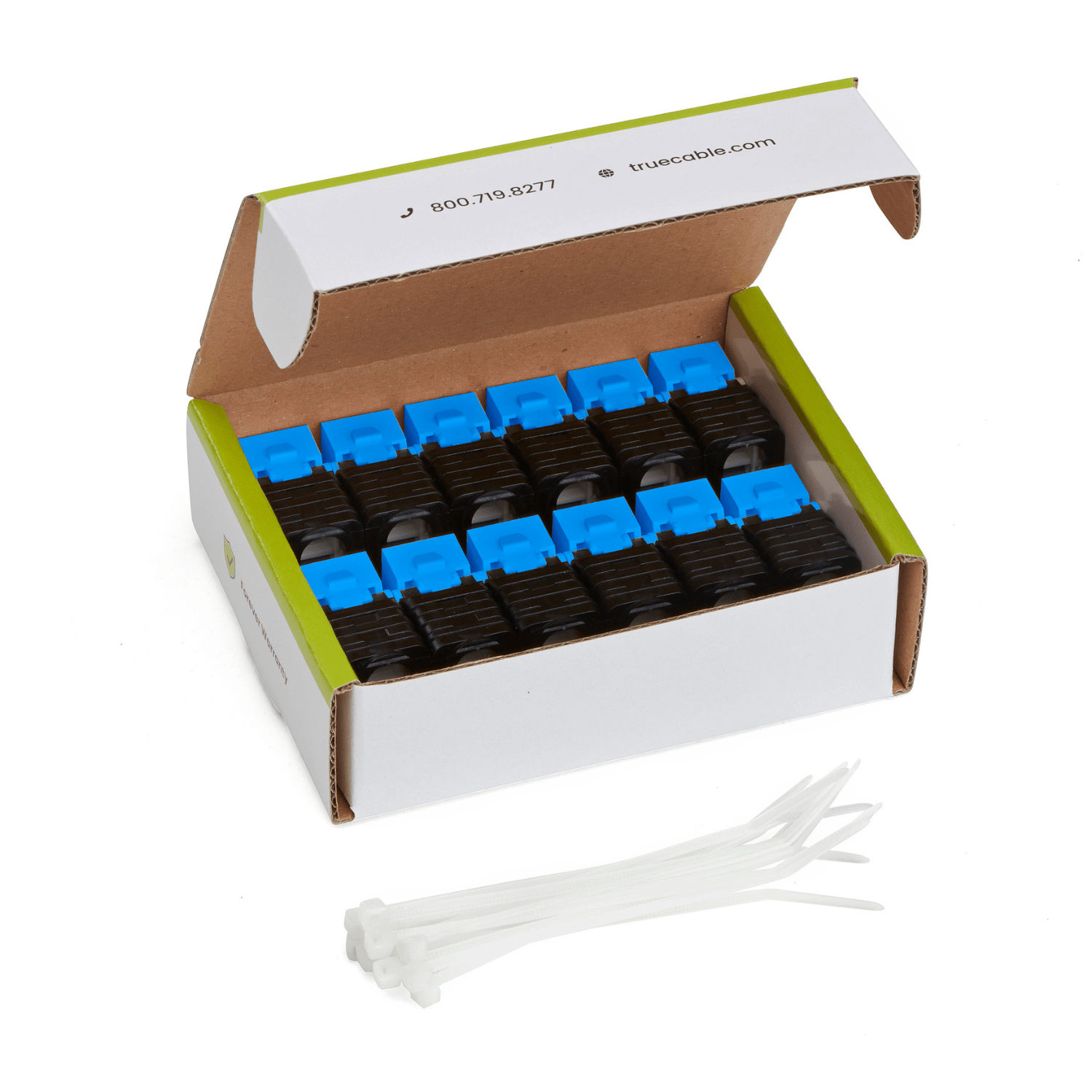 Cat6A Toolless Keystone Jack | Unshielded | 12pc | Blue