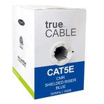Cat5e Shielded Riser Ethernet Cable Blue 1000ft trueCABLE Box Front