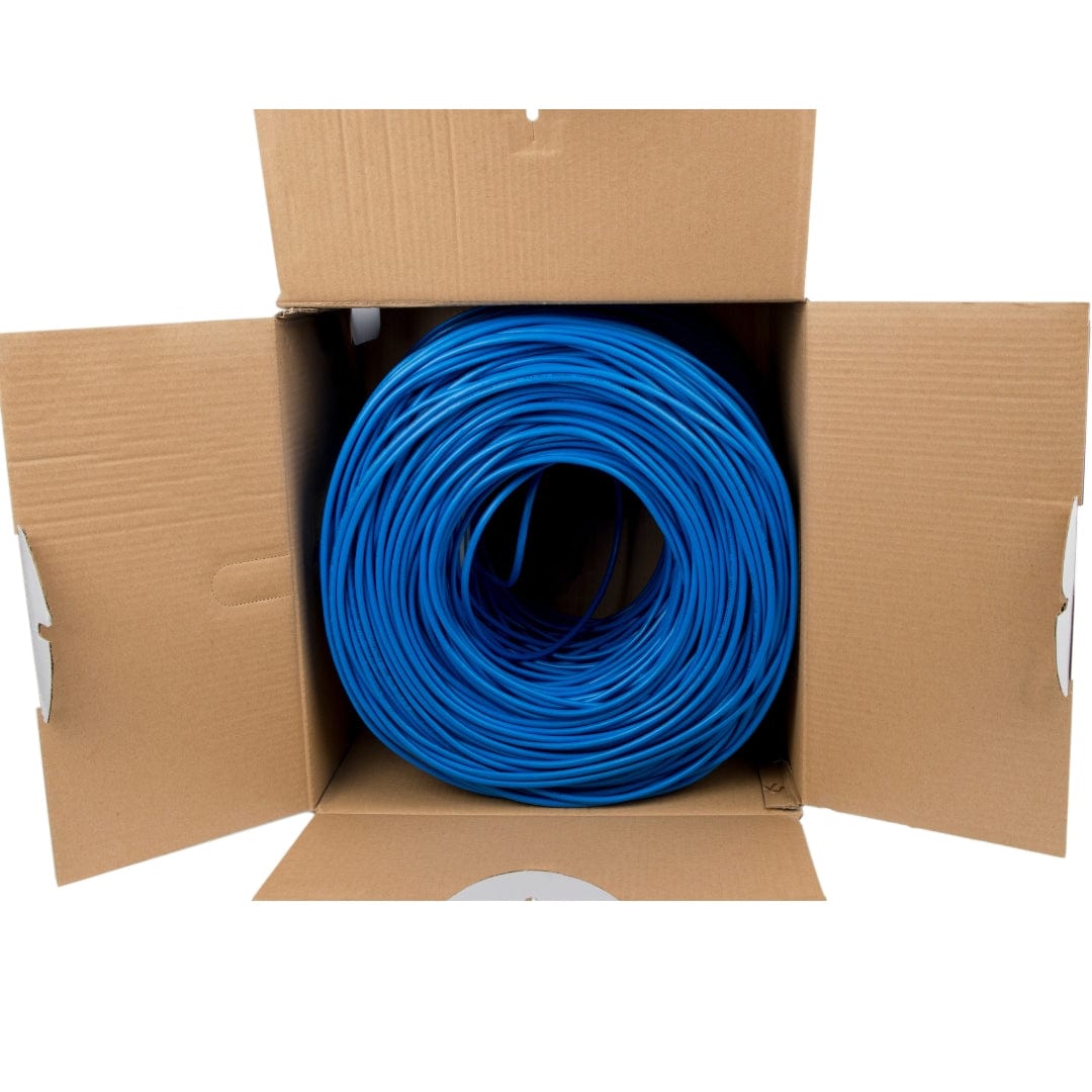 Cat5e Shielded Riser Ethernet Cable Blue 1000ft trueCABLE Open Box