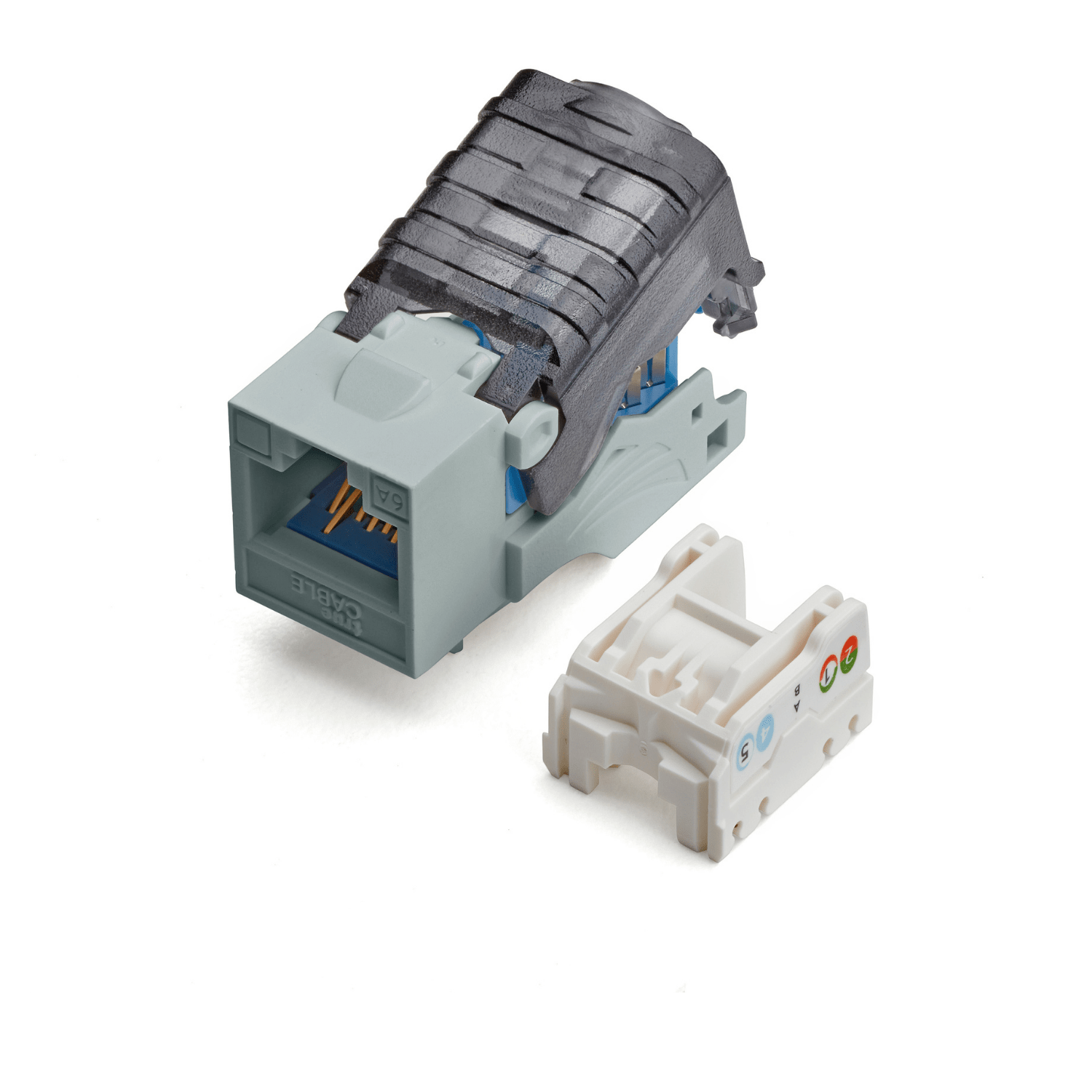 Cat6A Toolless Keystone Jack | Unshielded | 12pc | Gray