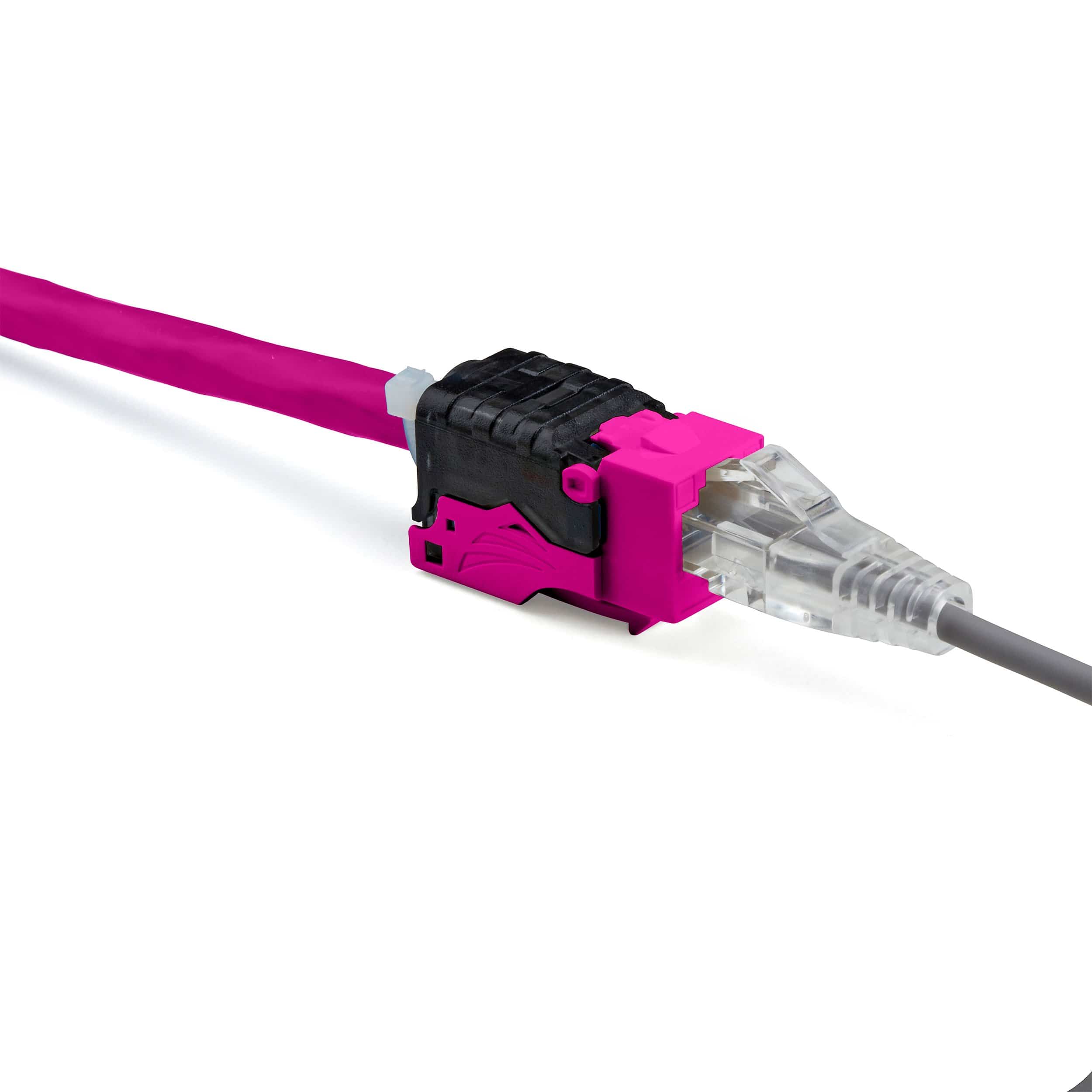 Cat6A Toolless Keystone Jack | Unshielded | 2pc | Pink