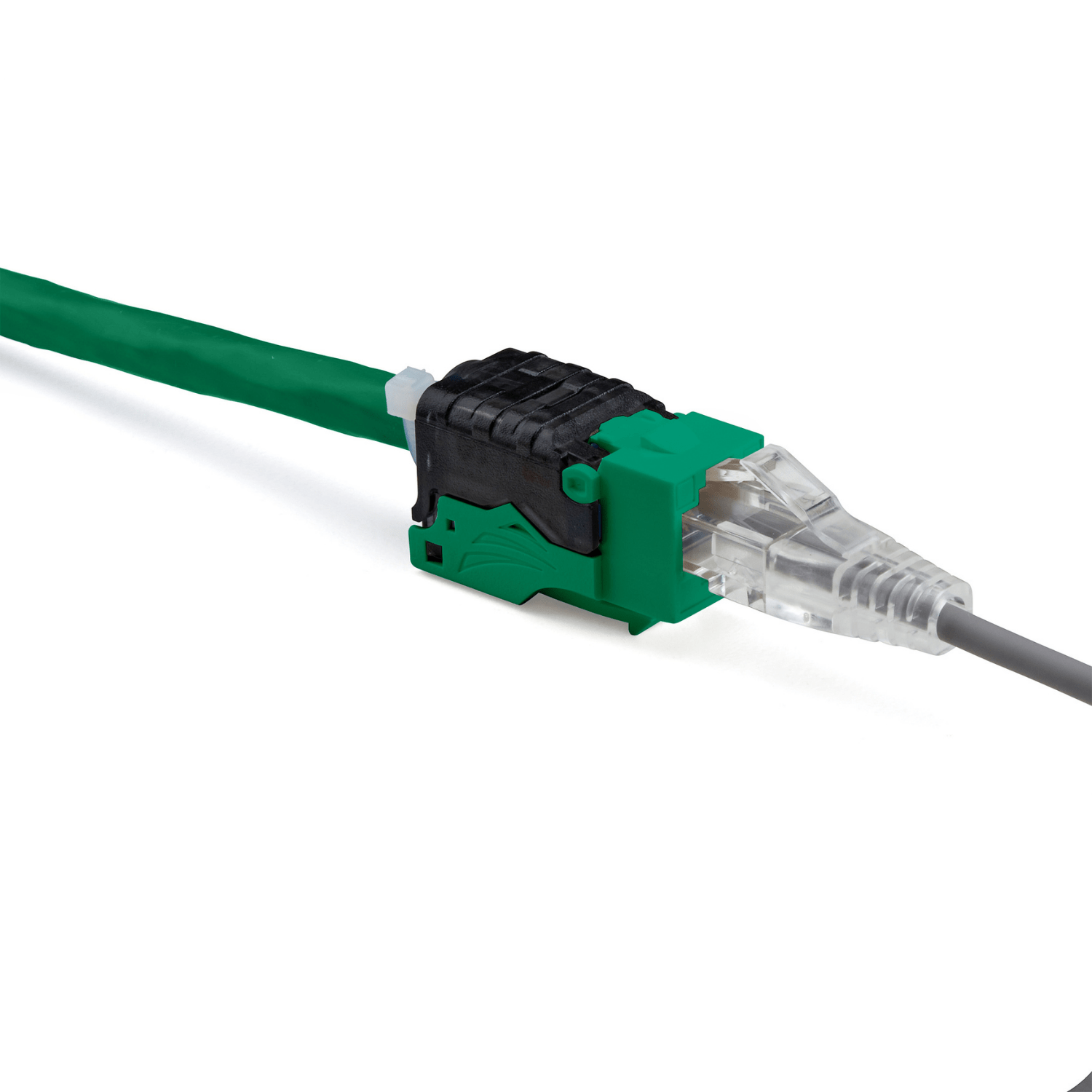 Cat6A Toolless Keystone Jack | Unshielded | 2pc | Green