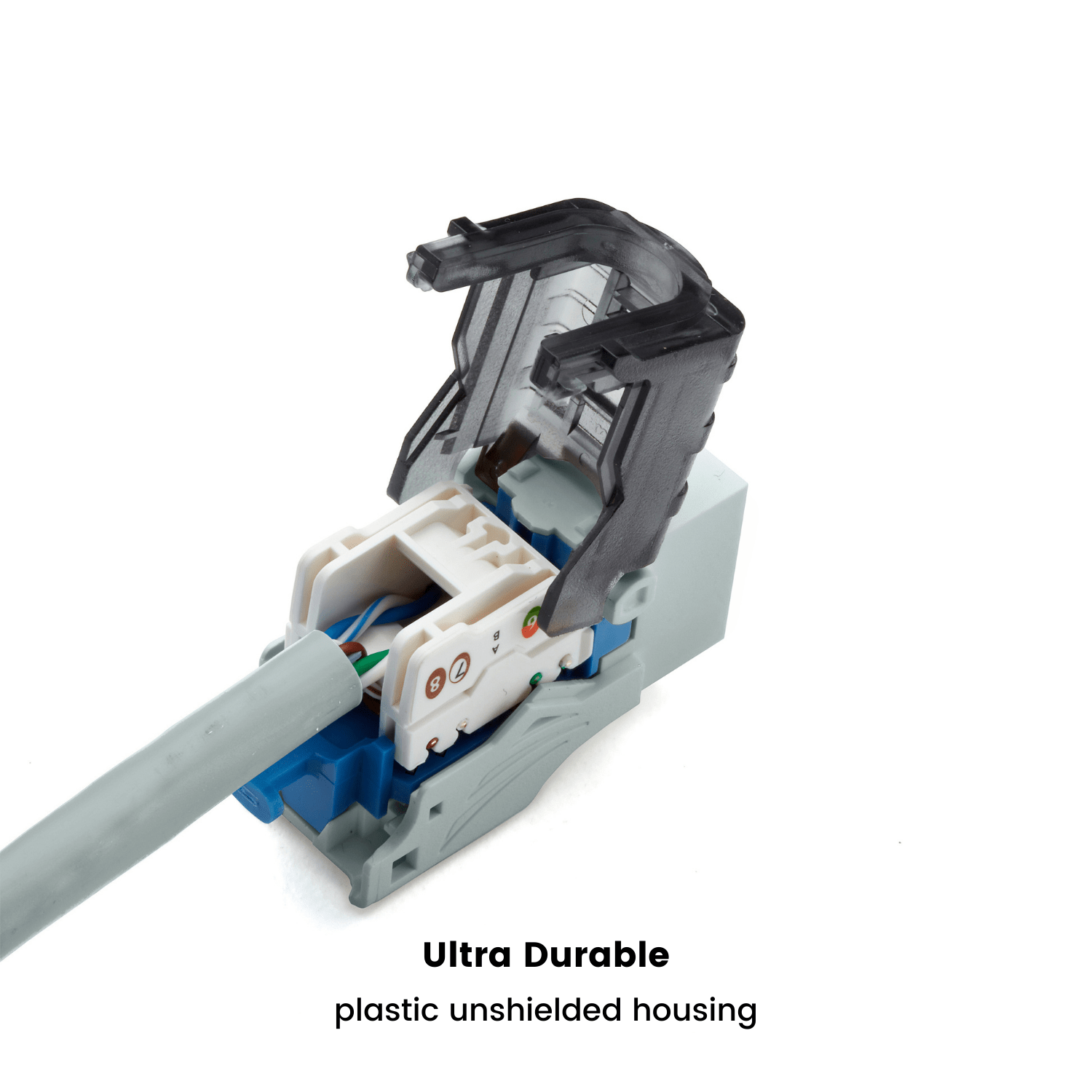 Cat6A Toolless Keystone Jack | Unshielded | 6pc | Gray