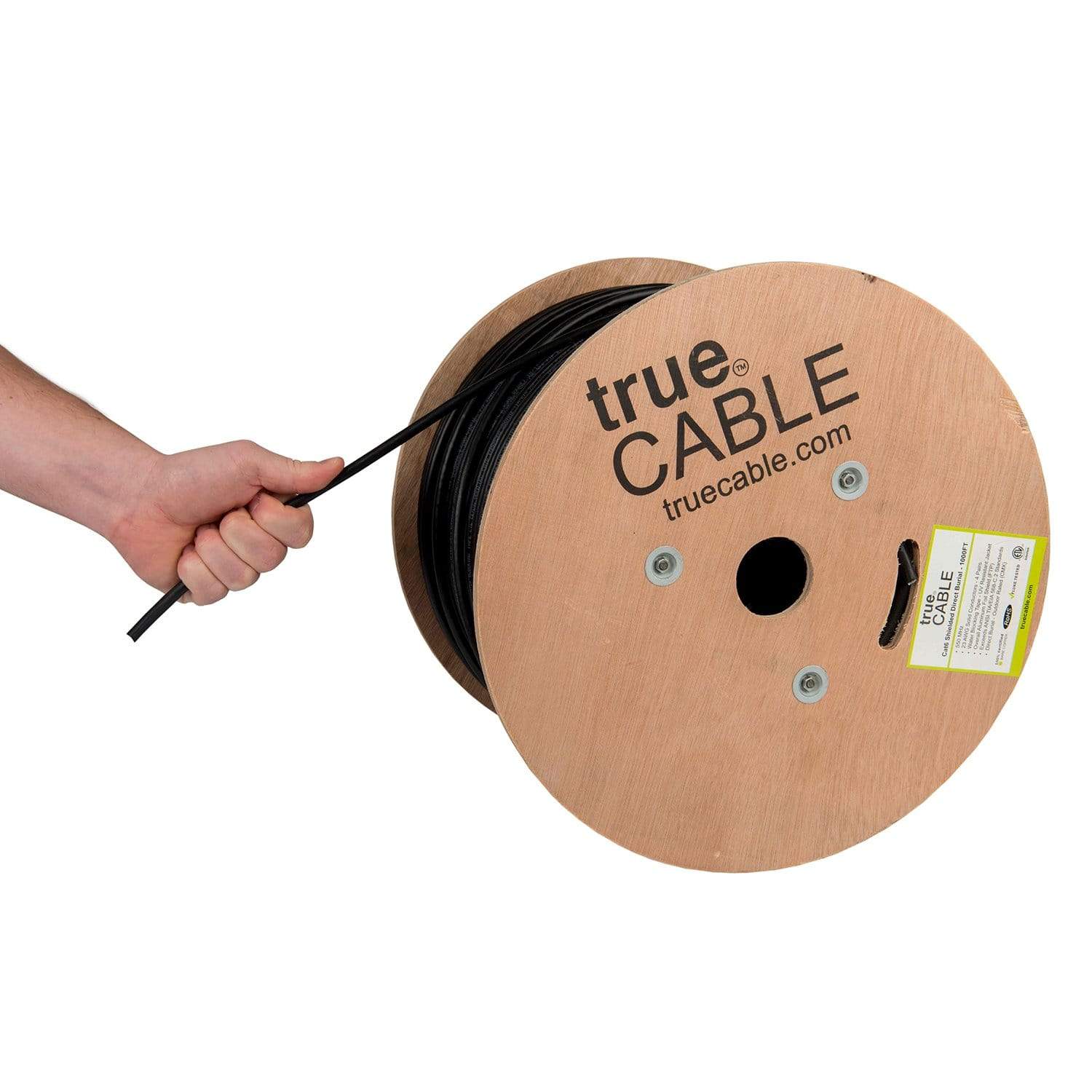 Cat6 Shielded Direct Burial Cable Black 1000ft trueCABLE Hand Pull