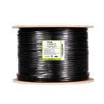 Cat6 Shielded Outdoor Cable Black 1000ft trueCABLE Reel Label