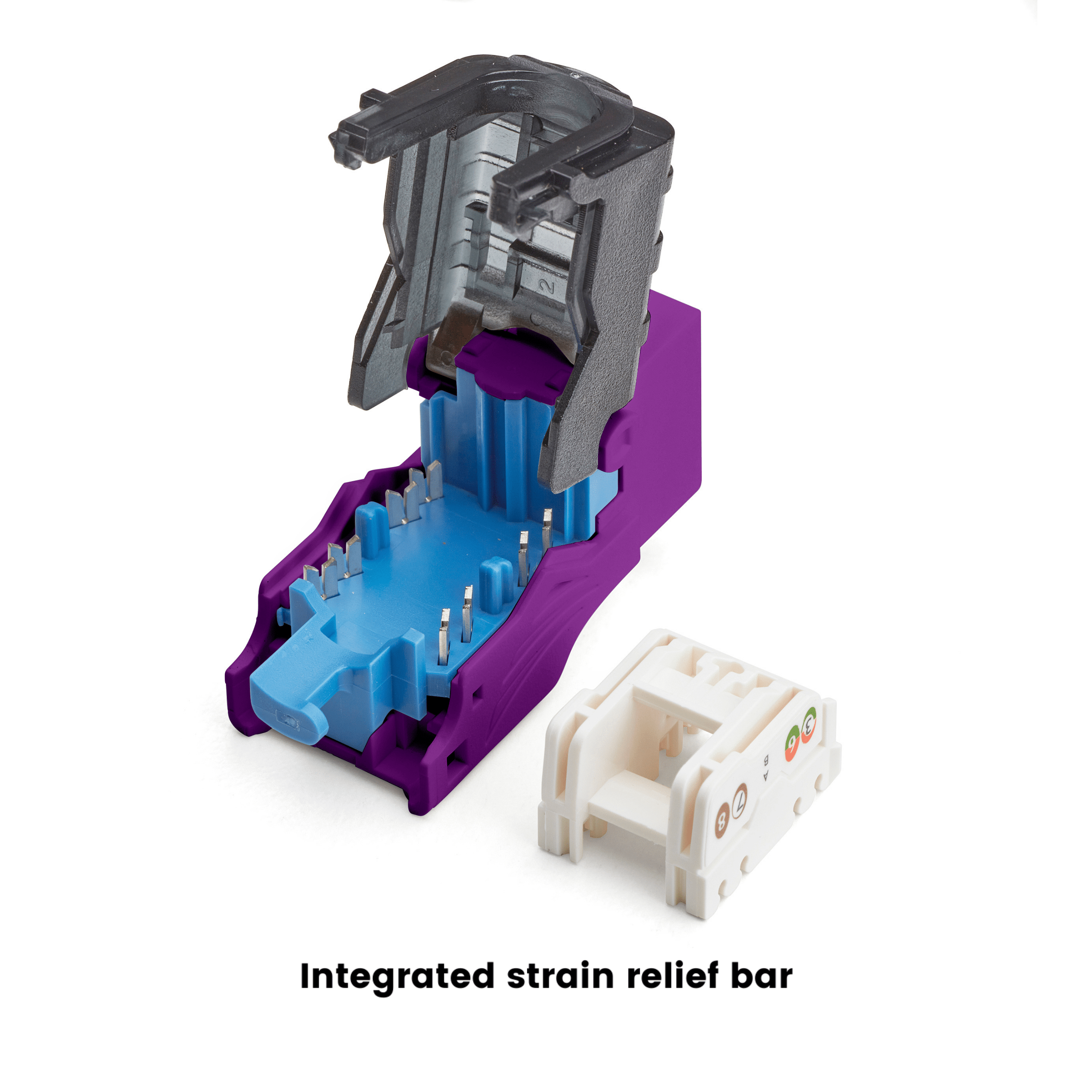 Cat6A Toolless Keystone Jack | Unshielded | 12pc | Purple