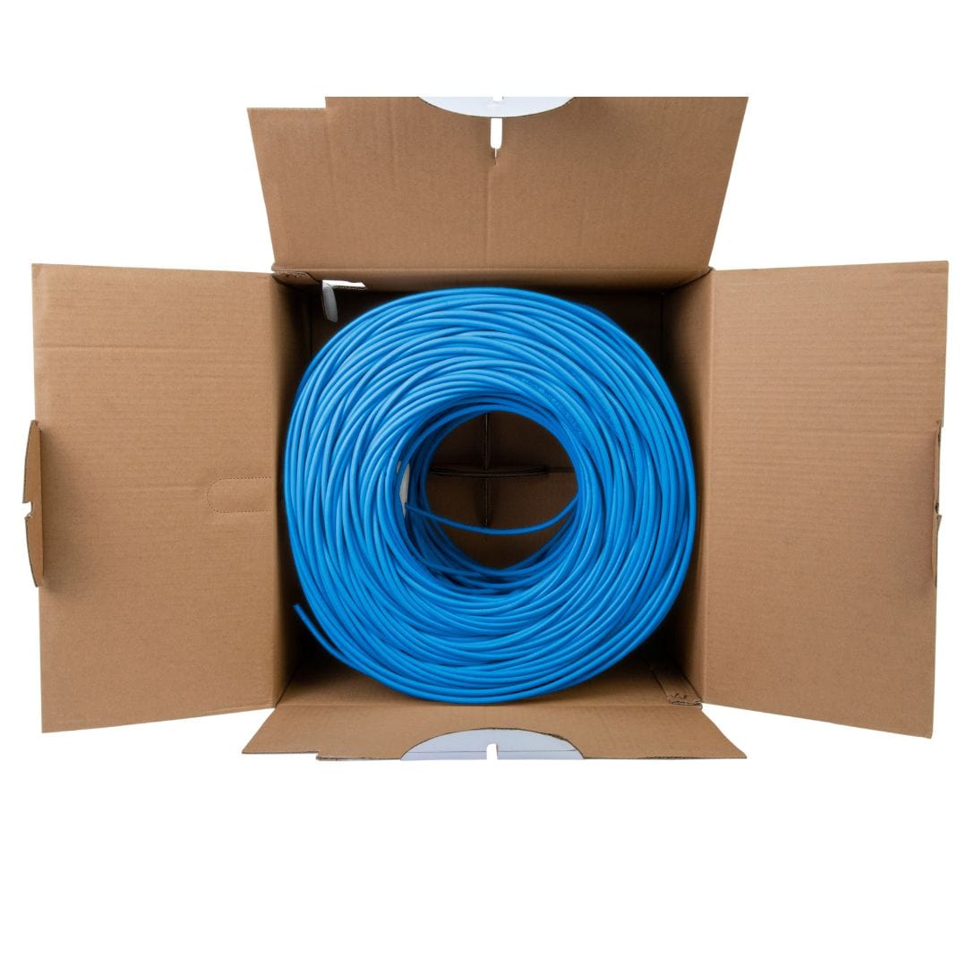 Cat5e Shielded Plenum Ethernet Cable Blue 1000ft trueCABLE Open Box