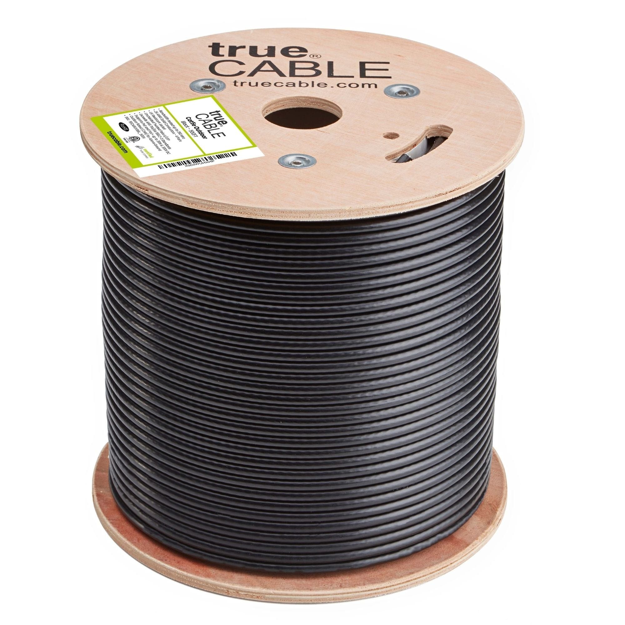 Cat5e unshielded outdoor ethernet cable, 500ft, black