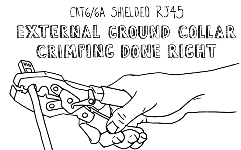 Cat6/6A Shielded RJ45 External Ground Collar Crimping Done Right