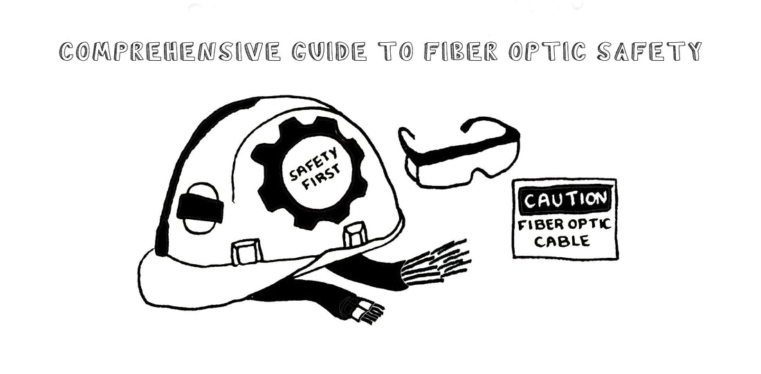 fiber optic safety with a hard hat and safety glasses