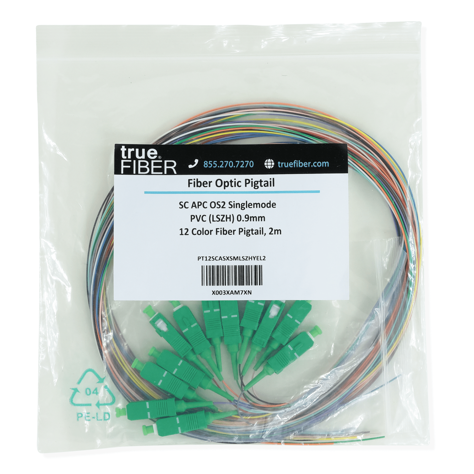 12 Fiber SC APC Pigtail OS2 | SM LSZH