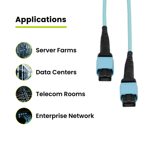 MTP® to MTP® Female OM3 12 Fiber Type B | MM OFNP