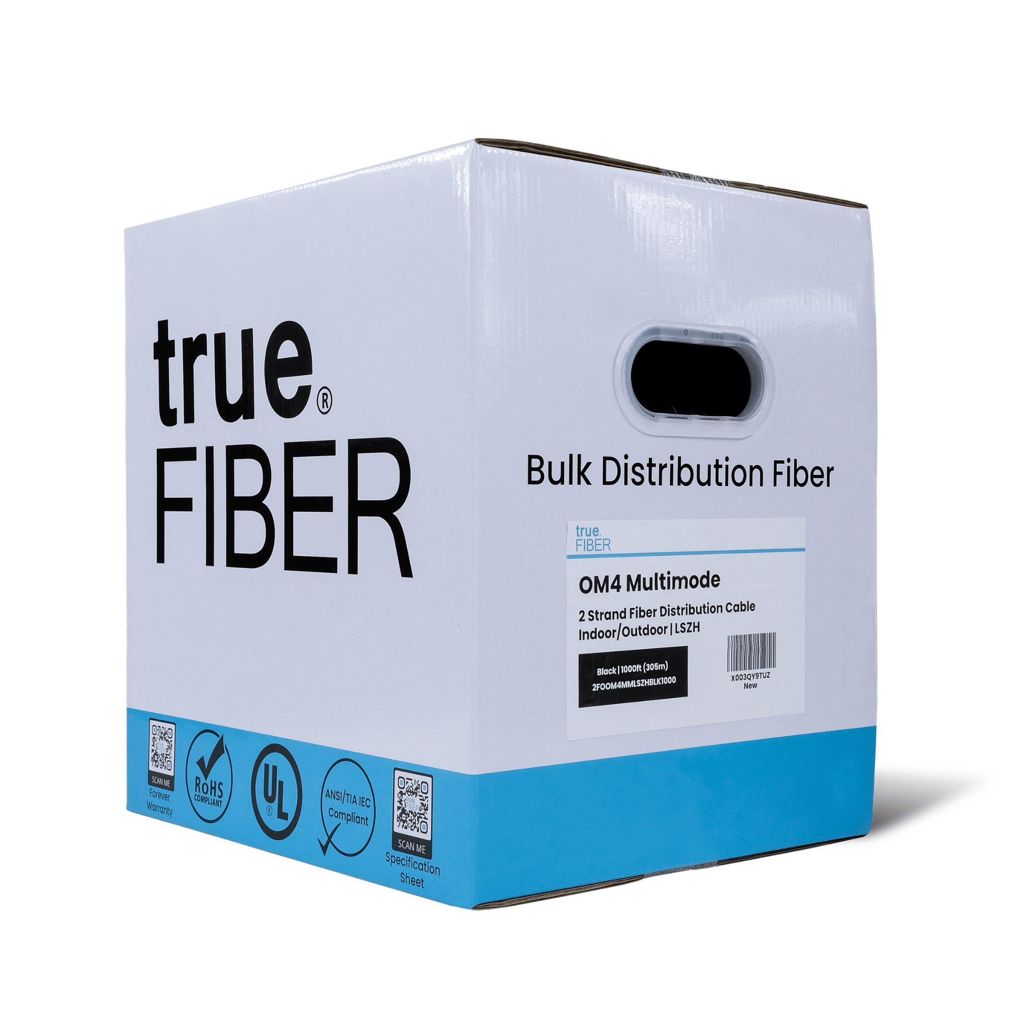 2 Strand Fiber Indoor/Outdoor Distribution Cable | OM4 MM 4.0mm LSZH