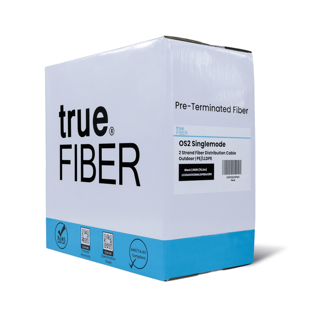 LC-LC UPC Pre-Terminated 2 Strand Fiber | OS2 Singlemode Outdoor | Direct Burial Armored