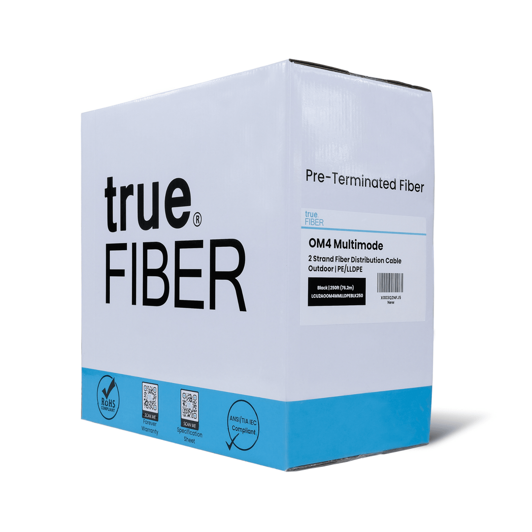 LC-LC UPC Pre-Terminated 2 Strand Fiber | OM4 Multimode Outdoor | Direct Burial Armored