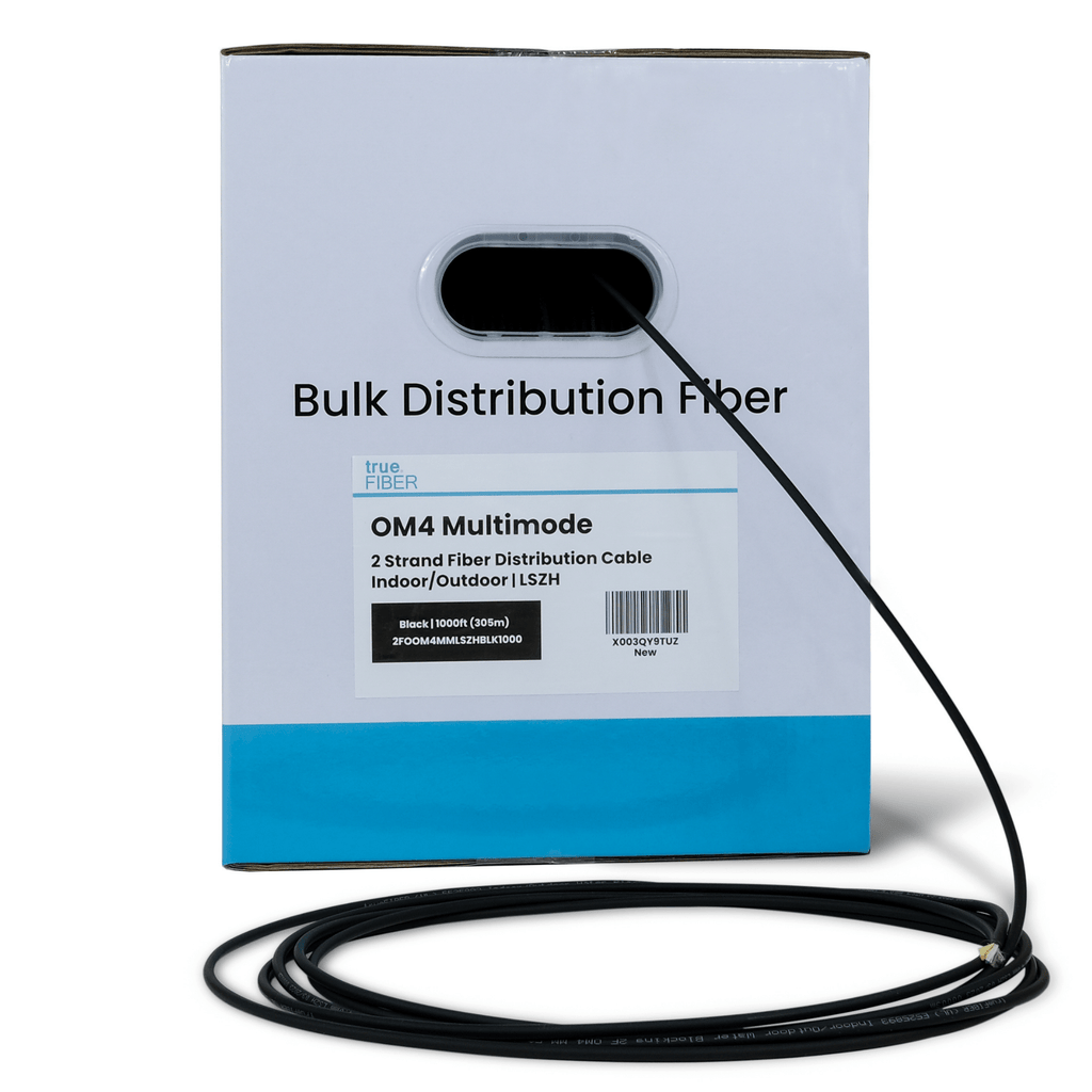 2 Strand Fiber Indoor/Outdoor Distribution Cable | OM4 MM 4.0mm LSZH