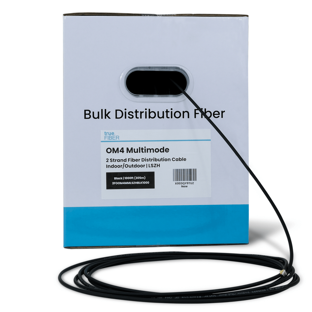 2 Strand Fiber Indoor/Outdoor Distribution Cable | OM4 MM 4.0mm LSZH
