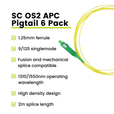 SC APC Simplex Fiber Pigtail OS2 | SM LSZH - 6 PACK
