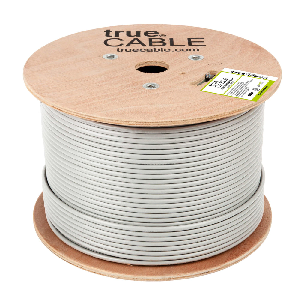 Cat6 Riser Shielded Cable, Gray, 1000ft, Reel, Unwrapped