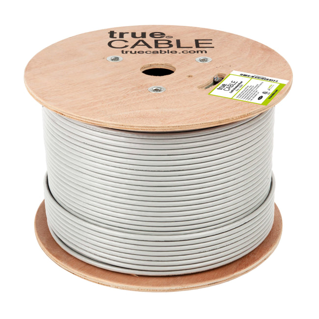 Cat6 Riser Shielded Cable, Gray, 1000ft, Reel, Unwrapped