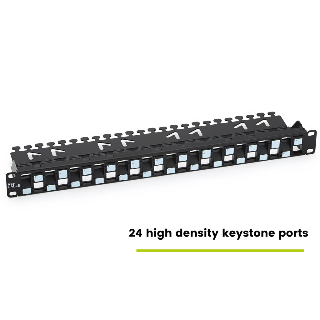 Unshielded Patch panel with 24 high density keystone ports