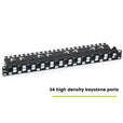 Unshielded Patch panel with 24 high density keystone ports