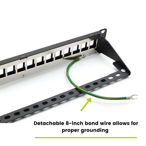 Shielded Patch Panel, 24 Port, 1U, Blank Modular