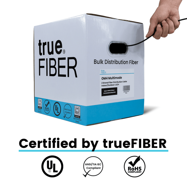 2 Strand Fiber Indoor/Outdoor Distribution Cable | OM4 MM 4.0mm LSZH