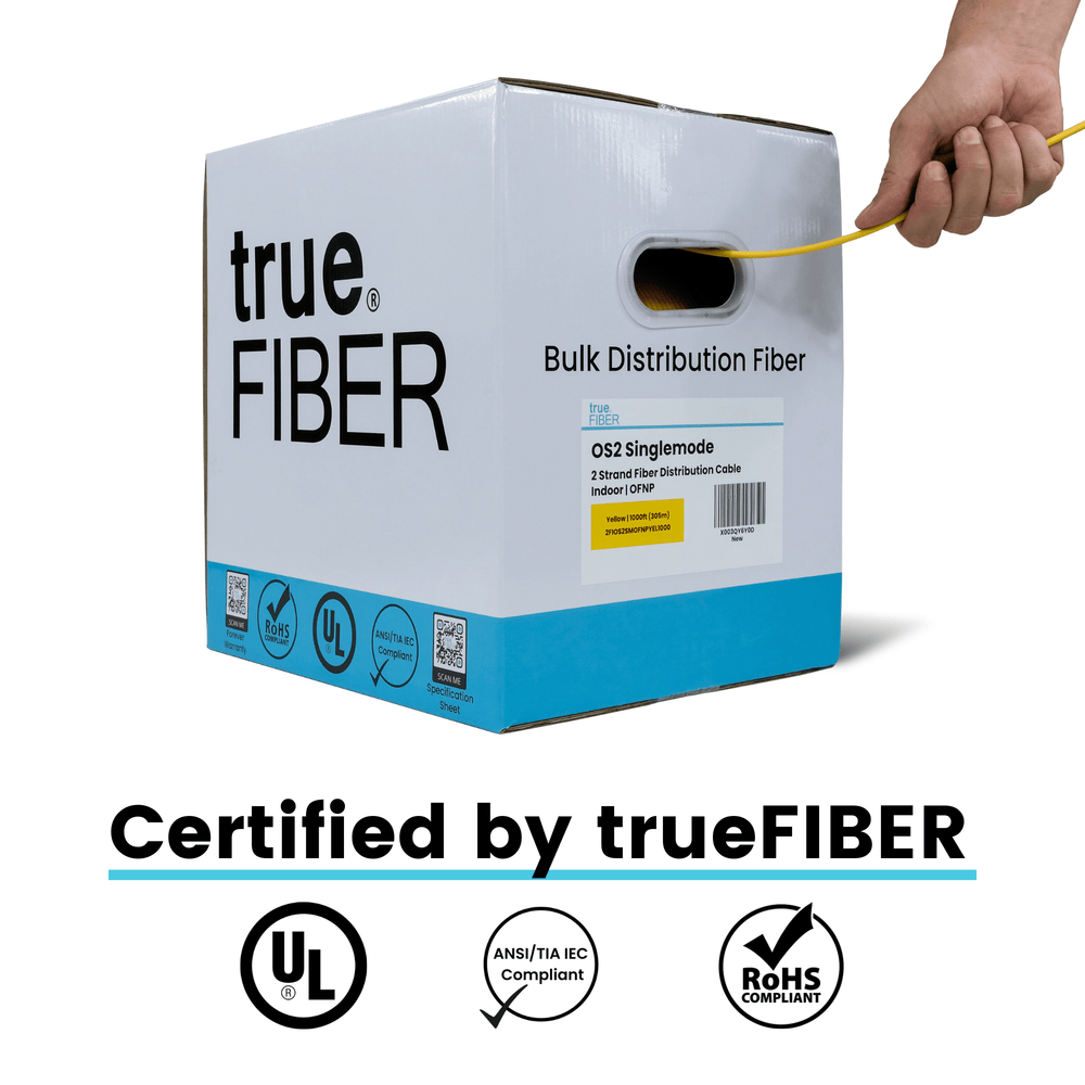 2 Strand OS2 Single Mode Indoor Fiber Cable | trueCABLE