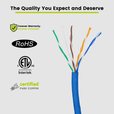 Cat5e Riser Ethernet Cable Blue 1000ft trueCABLE Close Up