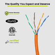 Cat5e Riser Ethernet Cable Orange 1000ft trueCABLE Close Up