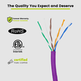 Cat5e Riser Ethernet Cable Purple 1000ft trueCABLE Close Up