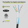 Cat5e Shielded Direct Burial Cable Black 1000ft trueCABLE Close up