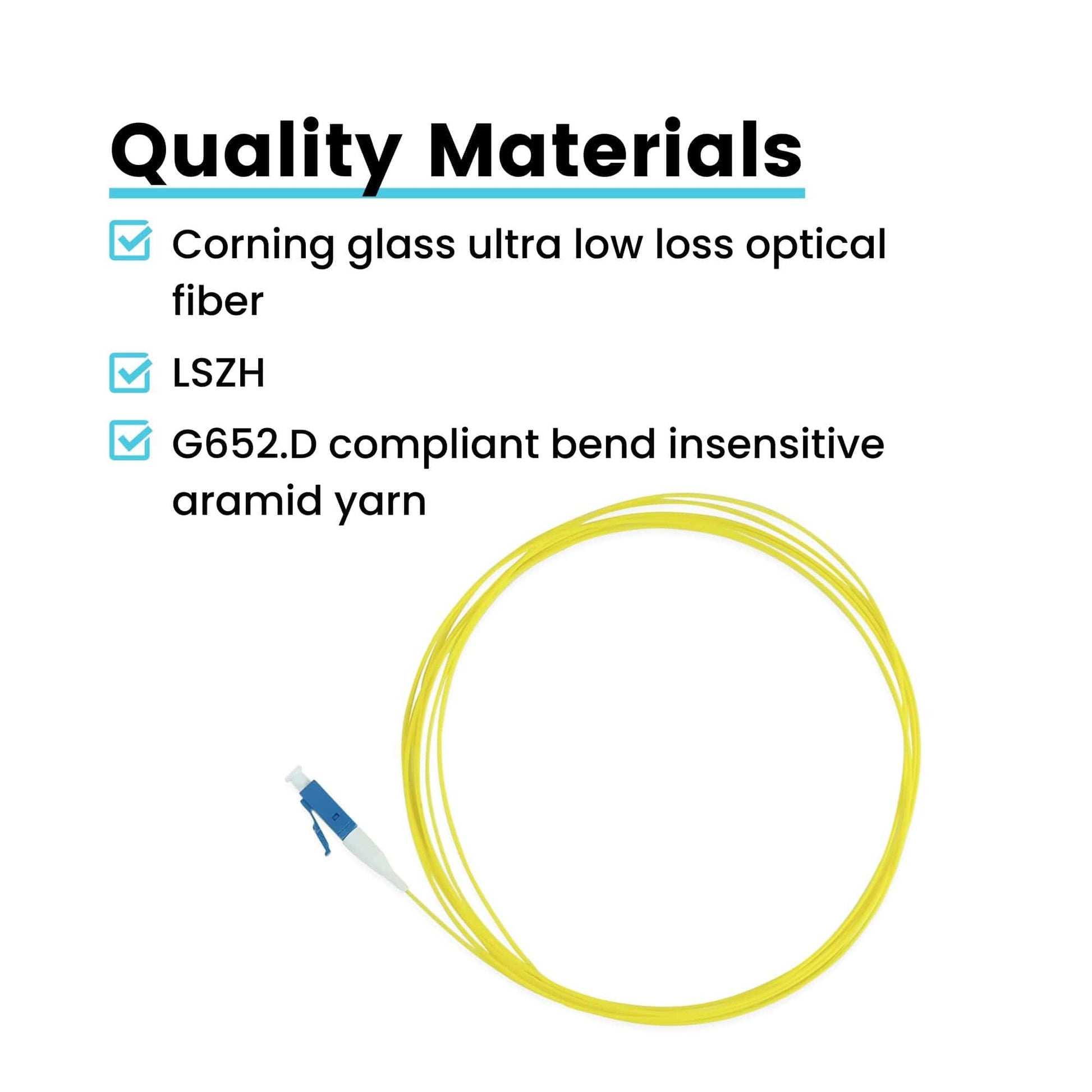 LC UPC Simplex Fiber Pigtail OS2 | SM LSZH - 6 PACK