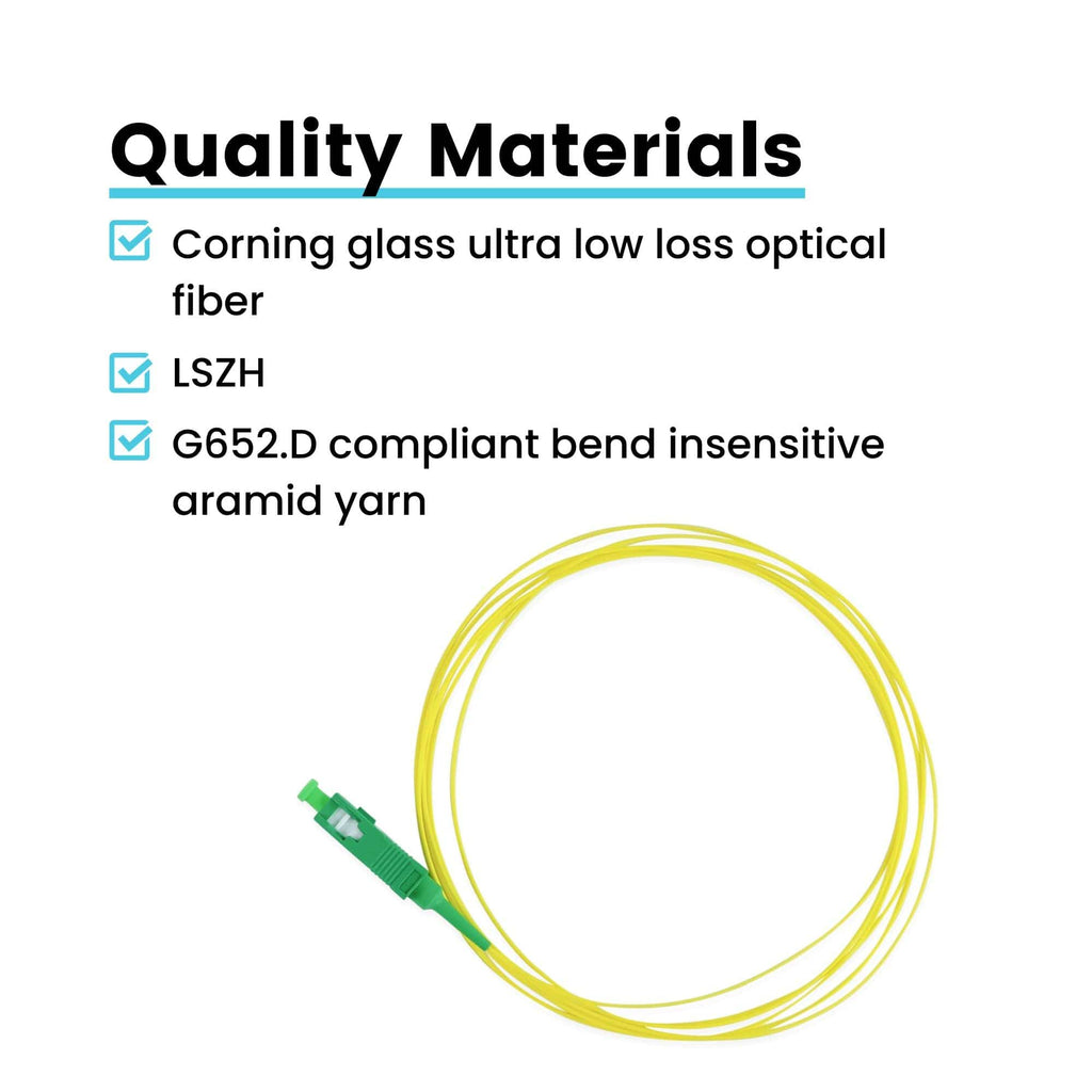 SC APC Simplex Fiber Pigtail OS2 | SM LSZH - 6 PACK