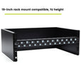 Black 1U unshielded  patch panel with 24 ports