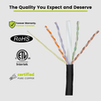 Cat6A Plenum Ethernet Cable Black 1000ft trueCABLE Close Up