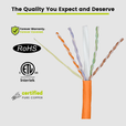 Cat6A Plenum Ethernet Cable Orange 1000ft trueCABLE Close Up
