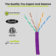 Cat6A Riser Ethernet Cable Purple 1000ft trueCABLE Close Up